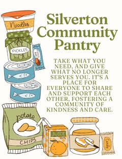 flier to promote Silverton Community Pantry - donations welcome, take what you need