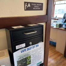 Disposal bin for used vapes at Public Health office
