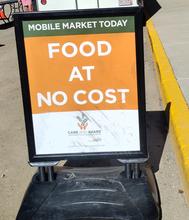 food at no cost sign for Mobile Market